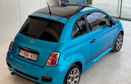 fiat 500 carwrap ocean simmer kleur